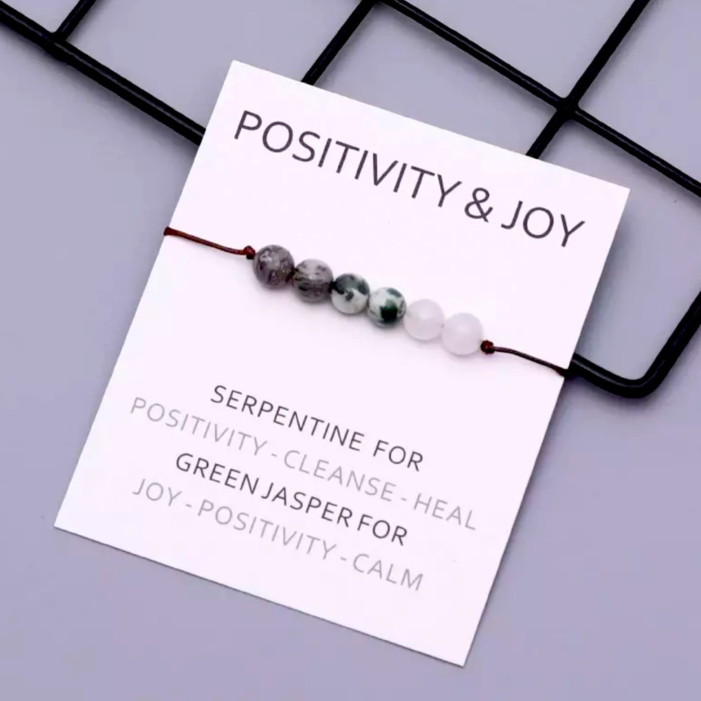 Positive & Joy Crystal Bracelet Healing Wish Inspirational Friendship bracelet
